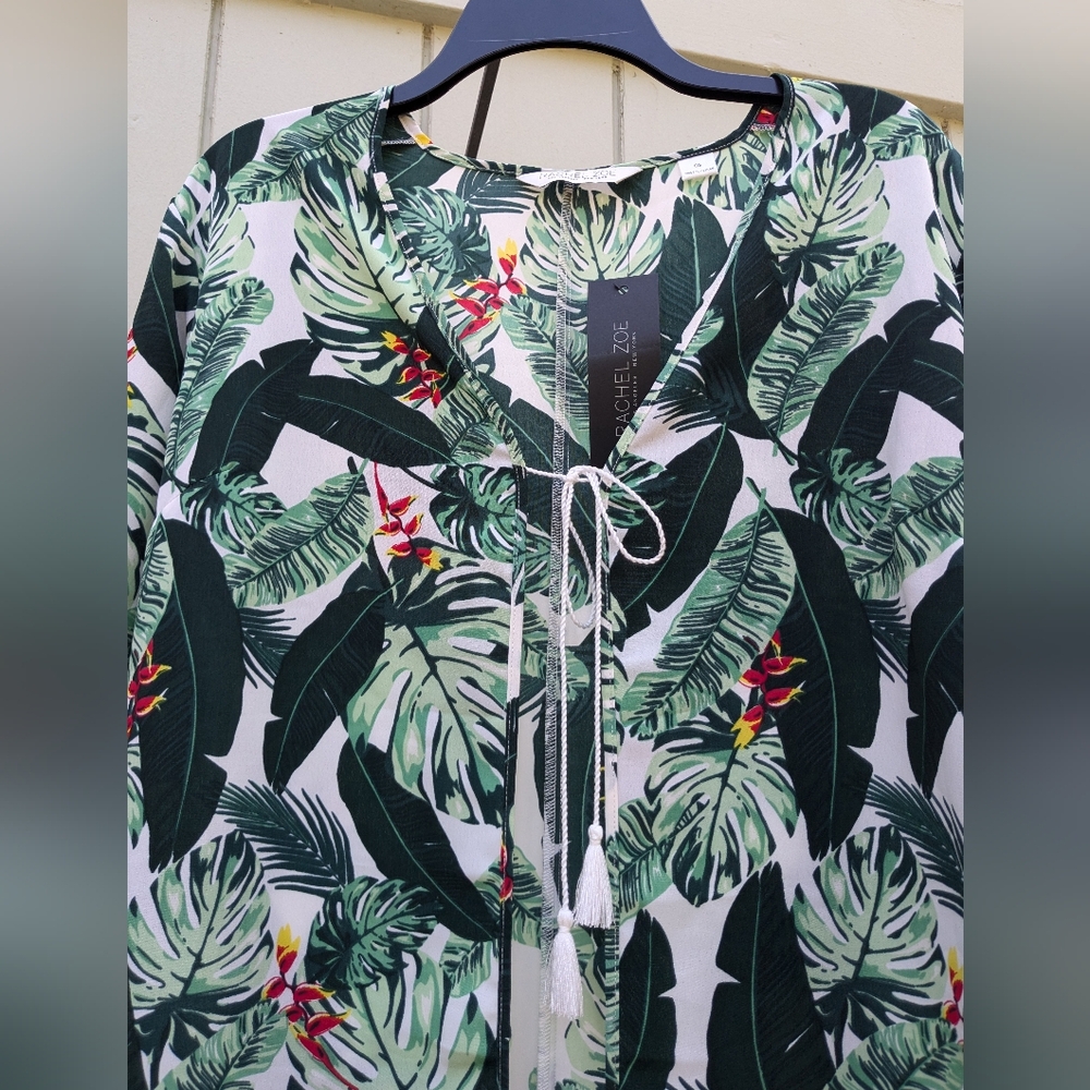 Tropical leaves Cover-up Duster Caftan - Picture 5 of 5